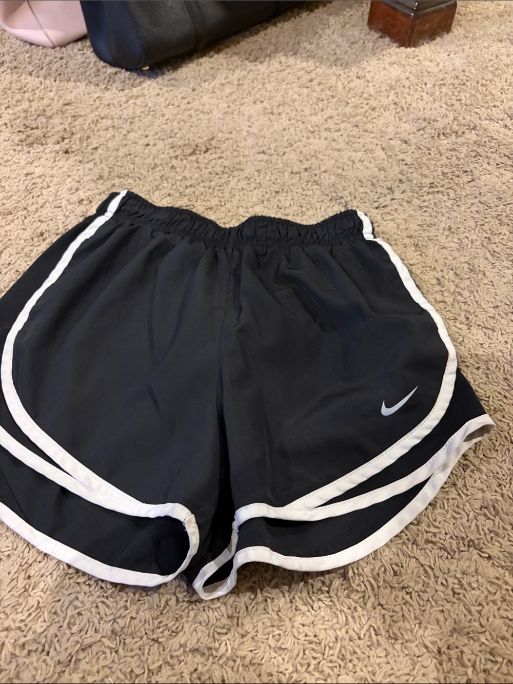 Nike Women’s Black Athletic Shorts with White Piping